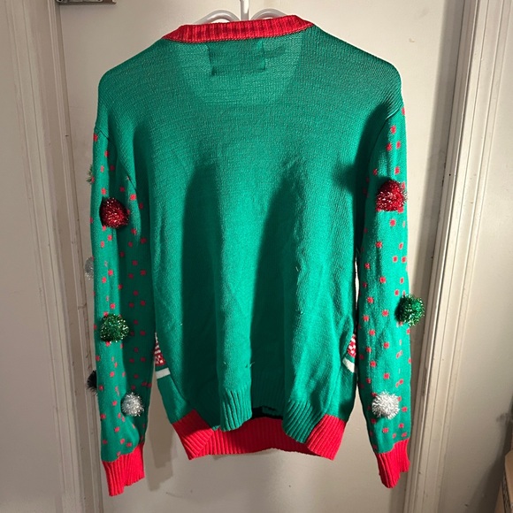Festive Polar Beer ugly Christmas Sweater - Red and Green - Picture 3 of 4